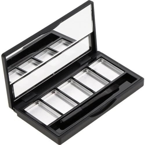 Empty Eyeshadow Powder Eyebrow Makeup Lip Gloss Blush Case Container & Brush DIY Customized Cosmetics Case