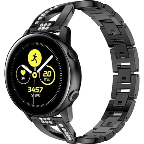20mm 22mm Diamond Watchband for Samsung Galaxy 42/46mm Gear Watch Womens Band for Galaxy Watch3 41/45mm Active 2 Wrist Strap