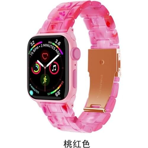 Strap For apple watch band 44mm 40mm 42mm 38mm Stainless Steel Buckle Light Resin watchband correa bracelet iwatch 6 se 5 4 3