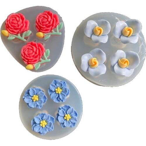 Handmade Flower Jewelry Epoxy Resin Casting Molds Rose Cuckoo Camellia Floral Silicone Resin Mold Jewelry Making Tools