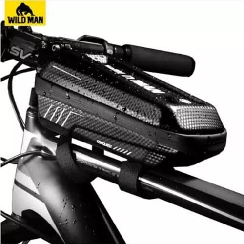 WILD MAN Bicycle Upper Tube Front Bag MTB Road Bike Compression Shock Absorption Rain Bag Bicycle Accessories E5S Large Capacity