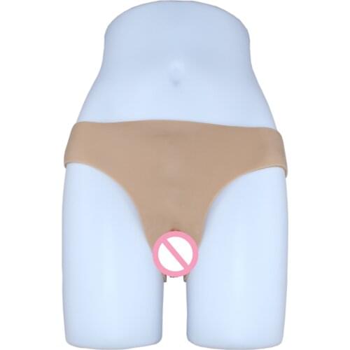 RAOPIN Silicone Fake Vagina Underwear Panties Men Penetratable Vagina Boxer Briefs for Crossdresser Transgender Shemale Gaff