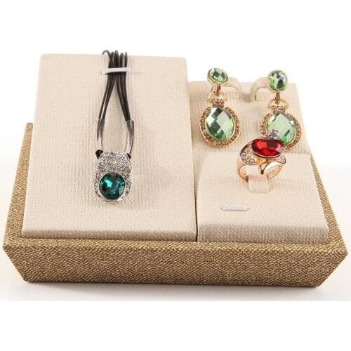 Burlap Ring Stud Earrings Display Stand Jewelry Stand Display Props Jewelry Display Set