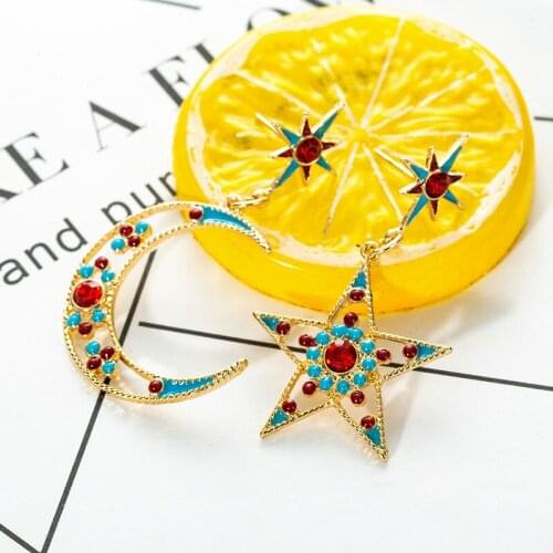 Bohemian Star Drop Earrings For Women irregular Moon Long Dangle Earrings 2020 Brincos Female Fashion Jewelry Brincos