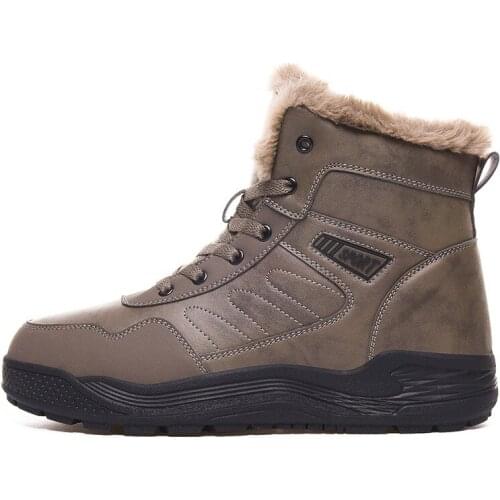 Winter Warm Ankle Snow Boots Plush Shoes for Russian Waterproof Non-Slip Rubber Mens Boots Outdoor Footwear Lace Up Shoes