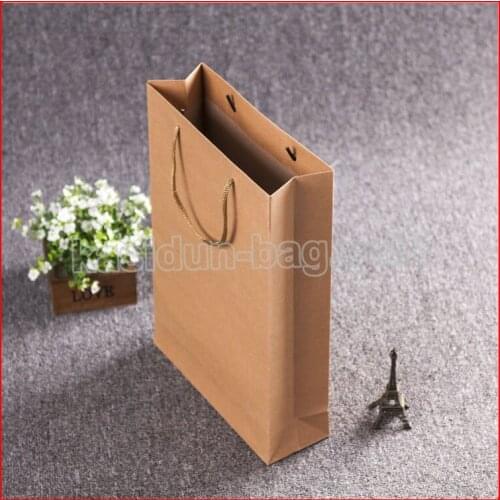 100PCS/lot) 10 SIZE available wholesale high quality 260gsm brown kraft paper bags with handles