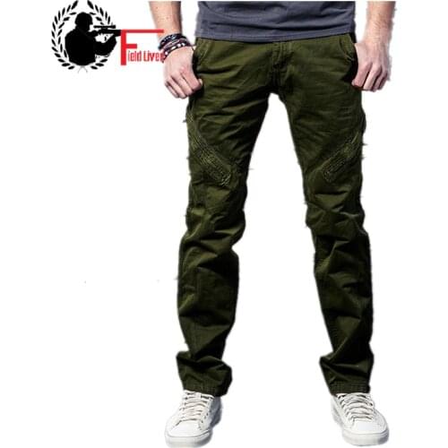 2020 Design Casual Military Style Tactical Pant Working Trousers Cotton Knee Zipper Long Pants Men Trouser Army Cargo Pants Male