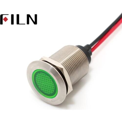 22mm LED Metal pilot Indicator warning Light Signal Lamp 6V 12V 24V 110V 220V Red Yellow Blue Green White led with 20cm cable