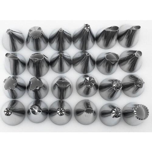 24 Pcs Stainless Steel Icing Cream Piping Nozzle For Cake Pastry Decoration Kitchen Bakery Cake Baking Tools