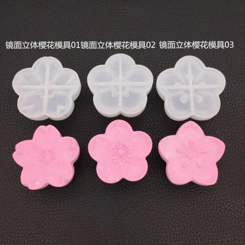 DIY Crystal Epoxy Three-dimensional 3D Mirror Cherry Blossom Mold Silicone Aromatherapy Gypsum Diffuser Stone Baking Decoration