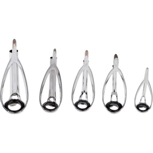 5 pcs Fishing Rod Guides Tips With SIC Ring Spinning Rod Parts Tip Top Rings