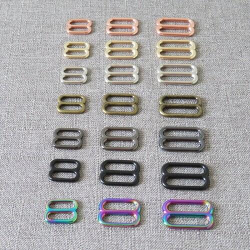 50 Pcs 15mm 20mm 25mm Metal Belt Buckle Hardware Slider Adjuster For Bag Backpack Dog Cat Collar Pet Straps Sewing Accessories