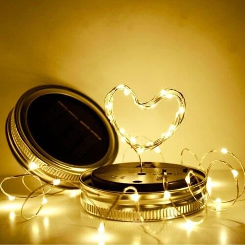 6pcs 20LED Solar Fairy Light for Mason Jar Lid Garden Decor Wedding Christmas Solar Lights String Lighting Lids Light No jars