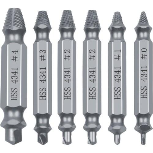 6pcs Damaged Screw Extractor Drill Bit Set Easily Take Out Broken Screw,Bolt Remover Stripped Screws Extractor Demolition Tools