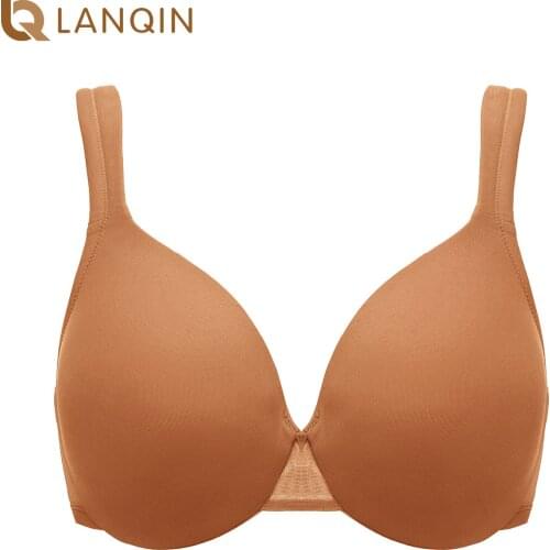 Womens Plus Size Seamless Full Coverage Underwire Padded Molded Minimizer Bra Smooth