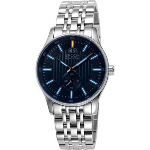 Tritium watch for men,mens quartz wrist watches EPOCH switzerland man luxury brand wristwatch waterproof luminous steel strap
