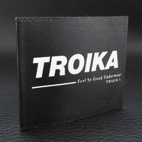 Customized clothing black satin labels/Trademark manufacture woven&printed labels/garment printed tags/hang tag