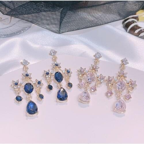 Geometric Personality Rhinestone Pendant Earrings Elegant for Women Crystal Earrings Brincos Party Jewelry