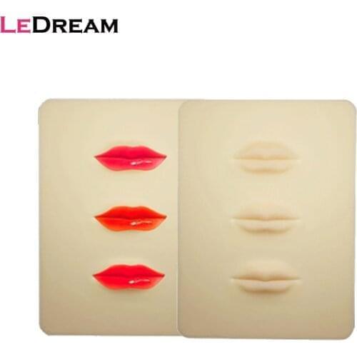 1PC 3D Silicone Three Lips Practice Fake False Skin For Permanent Makeup Tattoo Microblading Training Accessory 3 Lips Skin