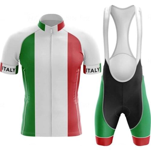 ITALY Cycling Jersey Suit Summer Cycling Clothing 2021 Mtb Shirt Bib pant Short Red Mtb Enduro Clothes Bike Jersey set