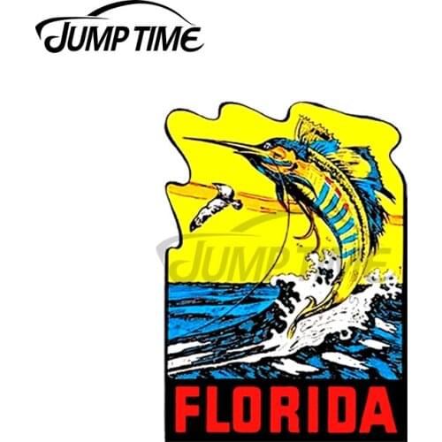 JumpTime 13 x5.7cm Florida FL State Vintage Travel Car Sticker Vinyl Occlusion Scratch Personality Waterproof Window Trunk Decal