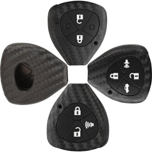 Kutery 10PCS Remote Carbon Fiber Silicone Protection Car Key Case For Toyota Yaris Tarago Camry Corolla RAV4 Crown Avalon Venza