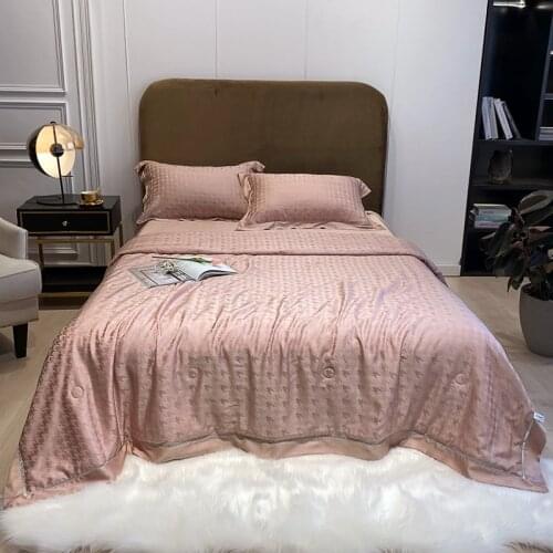Summer Thin Quilt Plant Fiber Comforter Blankets Pillowcase 200*230cm/220*240cm 4pcs Bedding Set