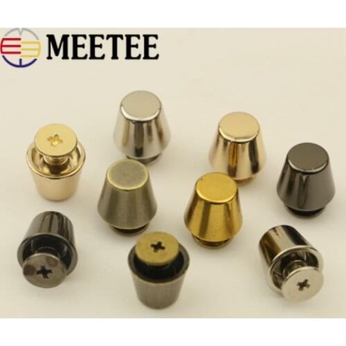 Meetee 10mm 10/20pcs Metal Rivet Decoration Nail Buckle Screw Botton for Buckles DIY LeatherCrafts Hardware Accessories F3-13
