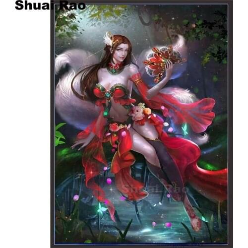 Cartoon sexy Female Fantasy Demon stickers DIY diamond embroidery Anime girl diamond painting full square/round drill,decor gift