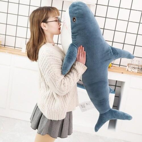 Big Size Soft Shark Plush Stuffed Toys Sleeping Pillow Animal Plush Toys for Children Birthday Christmas Gift Home Decoration