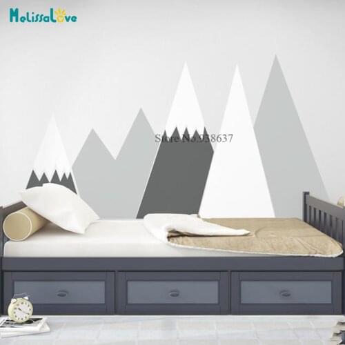 Mountain Adventure Pastel Headboard Decal Baby Kids Nursery Room Decor Self Adhesive Removable Vinyl Wall Sticker BB848