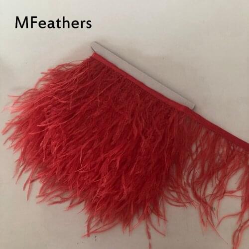 2019 New Arrival! Best water melon Color Dyed ostrich feather boas 3-4" 4-6" Feather trims lace strips for cloth wedding decor