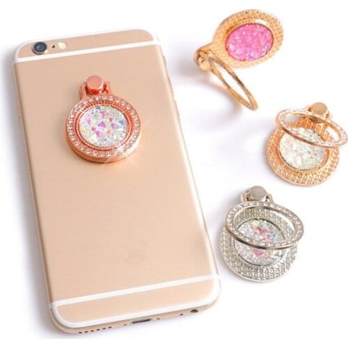 New Design 1 Piece Universal Fashion Metal cute mobile phone holder Stand Rings Exquisite Rhinestone Smartphone Ring Tablet
