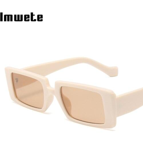 Imwete Rectangle Sunglasses Women Men Fashion Brand Design Small Sun glasses Black Outdoors Goggles Retro Eyeglasses Female UV