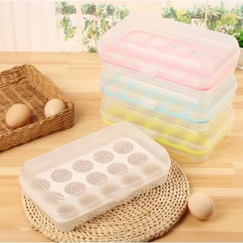 Plastic egg refrigerator storage box Kitchen Supplies 15 Grid Case Transparent Portable Outdoor Anti-collision Food Container