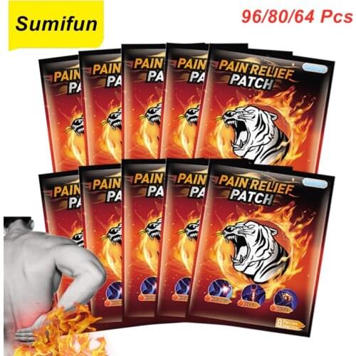 96/80/64 Pcs Tiger Blam Joint Pain Plaster Muscular Aches Pain Relief Plaster Medical Plaster Rheumatism Arthritis Sprains Patch