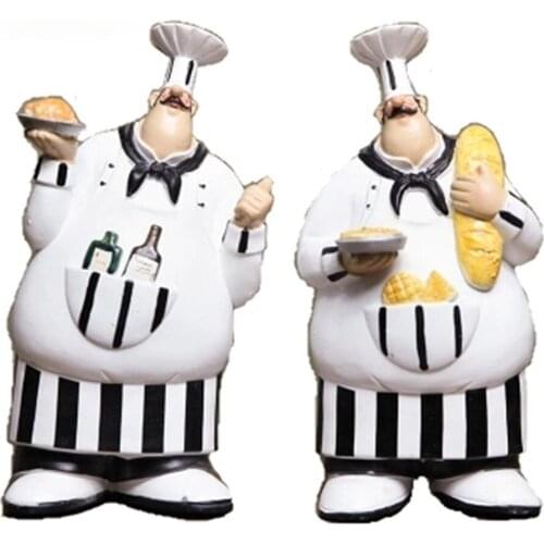 Resin Wall Hanging Chef Figurines Vintage Creative Ornaments For Home Christmas Decoration Supplies Gifts kitchen accessories