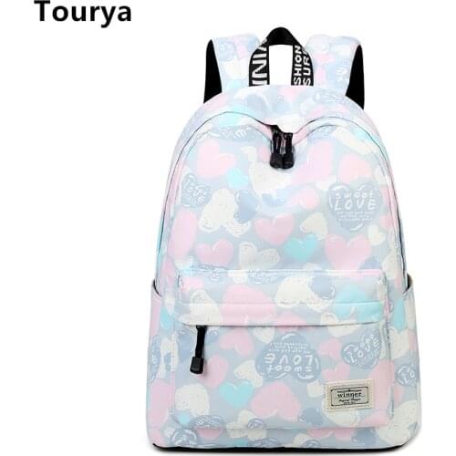 Tourya Casual Women Backpack Shoulder School Backpacks Bag Bookbag Cute Back Pack for Teenager Girls Schoolbag Travel Backbag