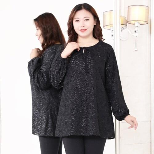 Plus Size Chiffon Blouse Woman Tops Spring Autumn Plus Size Casual Shirts Plus Size Clothing for Women Long Sleeve Outerwear
