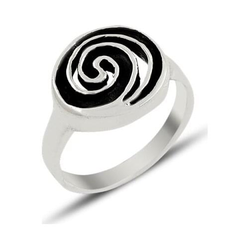 Silverlina Sterling Silver Oxidized Spiral Ring