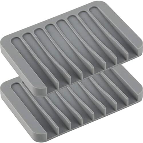 Bathroom Silicone Soap Holder Non Slip Soap Box Toilet Shower Tray Draining Rack Bathroom Gadgets Soap Dish Soap Tray Holder U2