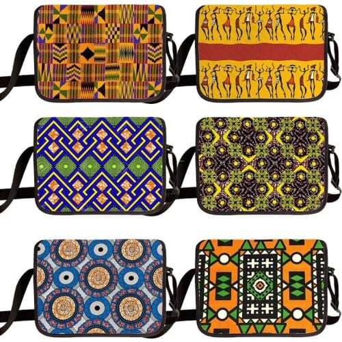 African Print Women Crossbody Bag Afro Ladies Adjustable Length Shoulder Bags Teen School Bag Woman Storage Bags For Travel