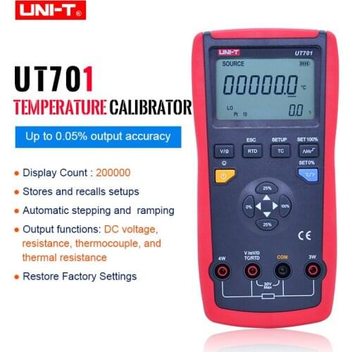 UNI-T Temperature Calibrator UT701 Thermocouple Calibrator Type J/K/T/E/R/S/B/N/Wre RTDs C mV Resistance