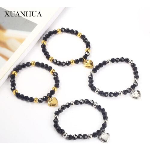 XUANHUA Stainless Steel Jewelry For Woman Vogue 2019 Heart-shaped Elastic Rope Bracelets Bangles Jewelry Accessories Bohemian