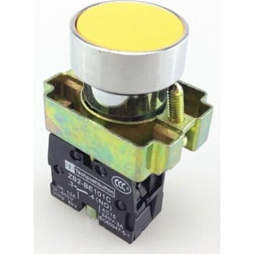 BA51 XB2-BA51 Yellow Self-reset Momentary Flush Pushbutton 1 N/O Flat Push Button Switch