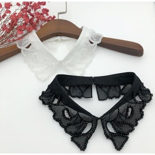 Women Shirt Detachable Collars Girls Lace Hollow Necklace Choker Shirt False Collar Shirts Sweater Girls Dress Fake Collar