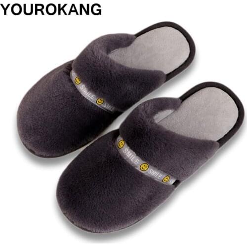 Winter Male Shoes Warm Plush Men Home Slippers Indoor Floor Furry Cotton Couple House Slipper Unisex Soft Antiskid Autumn