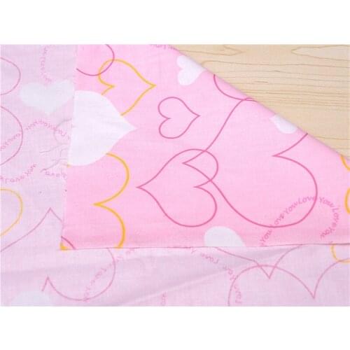 1 meter (100cm*160cm) Pink Heart Cotton Fabric for Patchwork Quilts Pillows Cushions Patchwork Telas Sewing DIY Craft Material