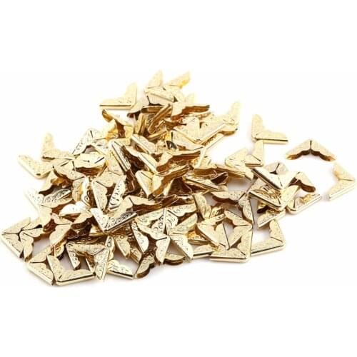 100pcs/Lot Retro Yellow Metal Book Albums Menus Notebook Folder File Corner Protectors