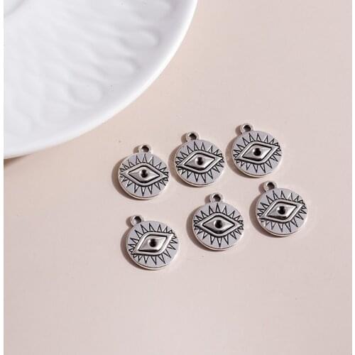 10pcs/lot 16*19mm Trendy Silver Color Eyes Charms for DIY Making Earrings Pendants Necklaces Handmade Craft Jewelry Decoration